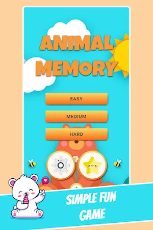 cute animals memory kids game Screenshot 0