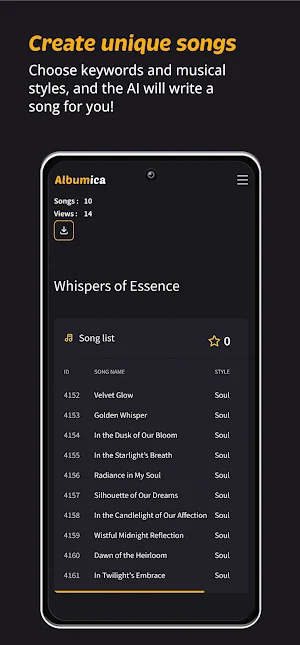 Albumica – AI Lyrics Screenshot 0