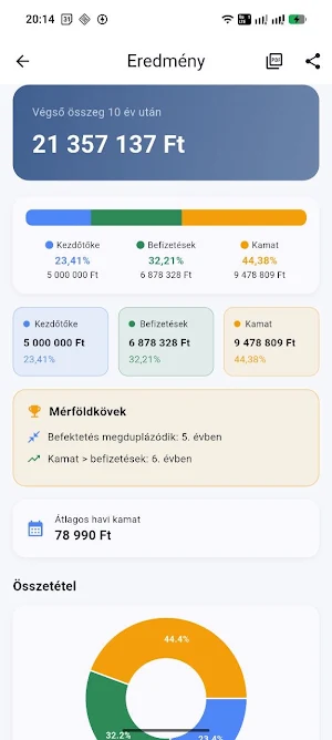 Kamatos Kamat Kalkulátor+ Screenshot 3