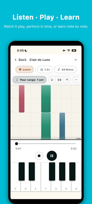 OneOctave – Play-Along Piano Screenshot 2