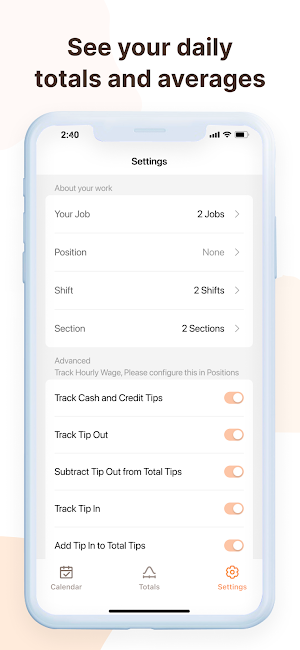 TipFlow: Cash Tip Tracker Screenshot 2