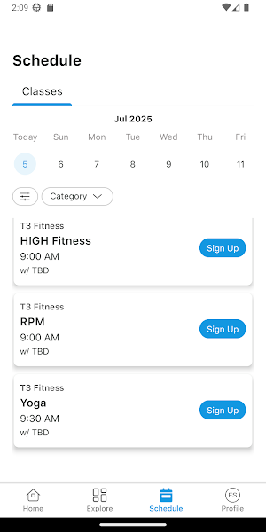 T3 Fitness Mobile Screenshot 1