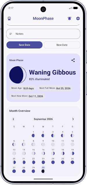 MoonPhase: Lunar Calendar Screenshot 2