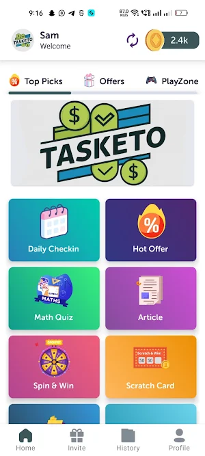 Tasketo - Earn at Home Screenshot 0