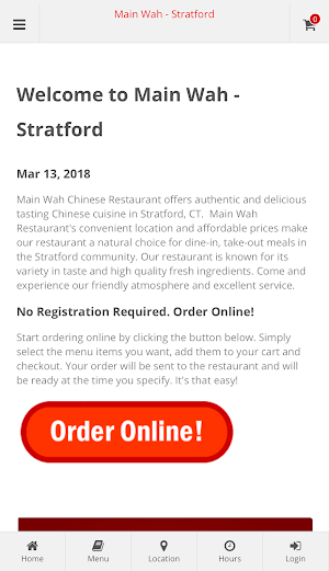 Main Wah Stratford Ordering Screenshot 0