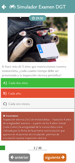 Autoescuela Permiso A Test DGT Screenshot 2