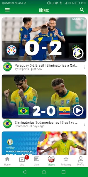 Brazilian soccer team Screenshot 1
