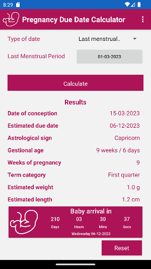 Pregnancy Due Date Calculator Screenshot 0
