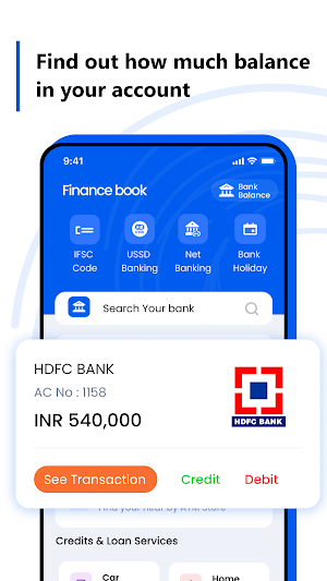 Bank Account Balance Check App Screenshot 0