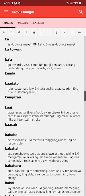 Kamus Rungus Screenshot 1
