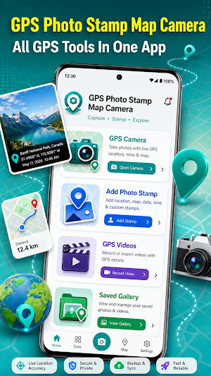 GPS Photo Stamp Map Camera Screenshot 0