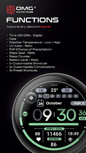 OMG 16 - Digital Watch Face Screenshot 1
