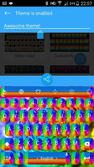 Keyboard Theme Shading Rainbow Screenshot 0