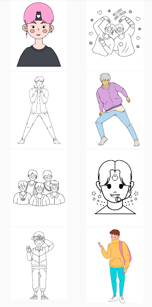 Kpop Idol Coloring Book Game Screenshot 2