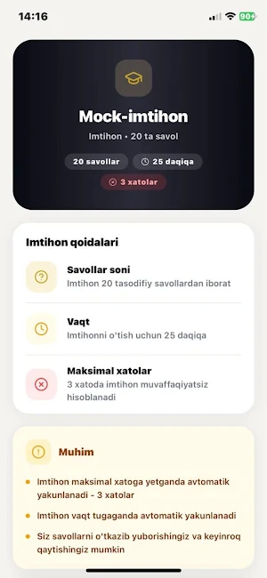 Imtihon + | YHQ 2026 Screenshot 3
