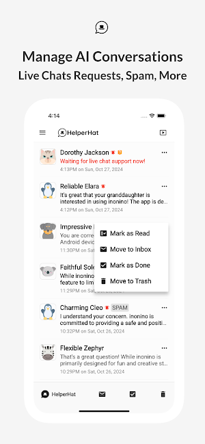 HelperHat – Live Chat Support Screenshot 2