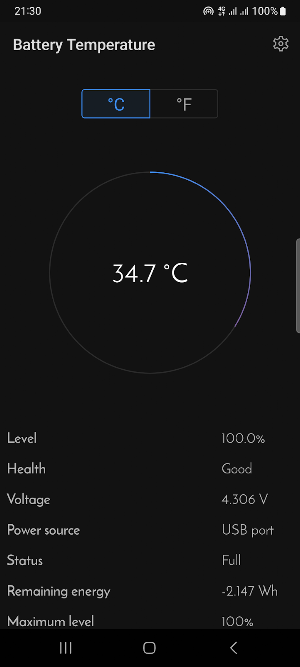 Battery Temperature Screenshot 0