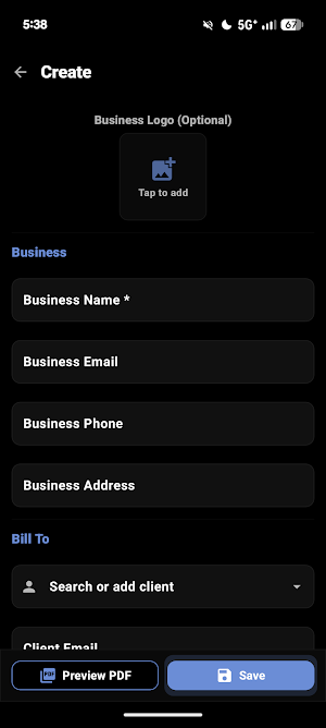 Invoice Generator Screenshot 1