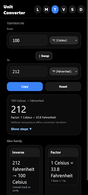 Unit Converter Screenshot 2