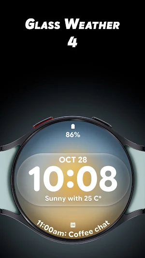 Glass Weather 4 - Watch face Screenshot 0