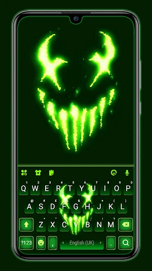 Neon Green Monster Keyboard Background Screenshot 0