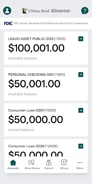 Ultima Bank Mobile Screenshot 1