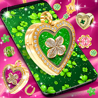 Green lucky clover charms live wallpaper