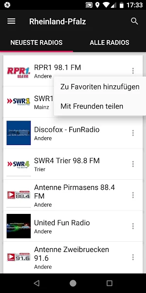 Radios aus Rheinland-Pfalz Screenshot 1
