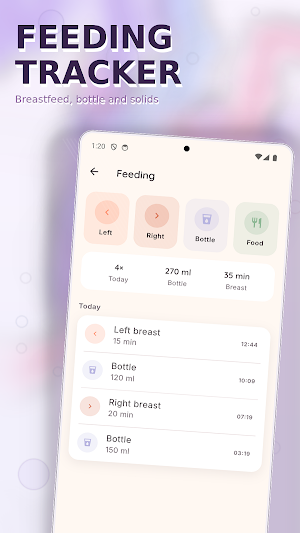 MimiLog: Baby & Infant Log Screenshot 1
