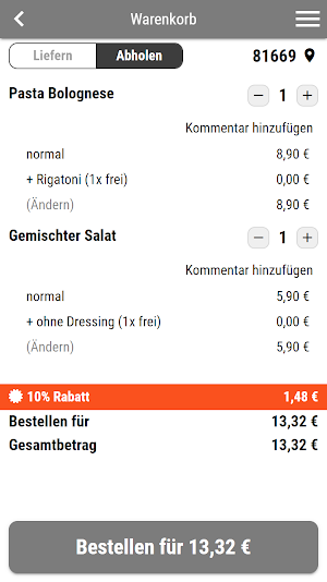Allora City Pizza Heimservice Screenshot 1