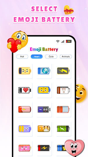 Cute Emoji Battery Icon Bar Screenshot 3