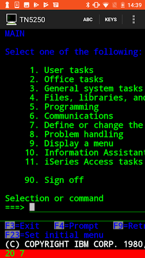 Mocha TN5250 Screenshot 0