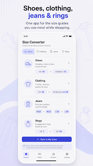 Shoes & Clothes Size Converter Screenshot 3