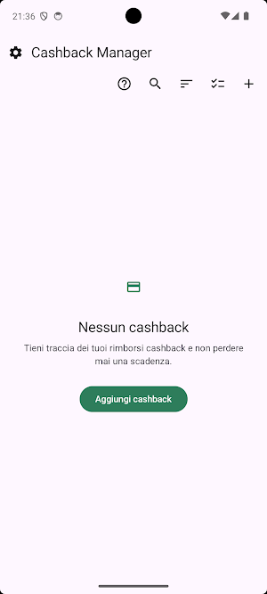 Cashback Manager Screenshot 2