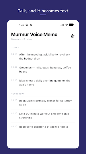 Murmur - Voice Memo Recorder Screenshot 0