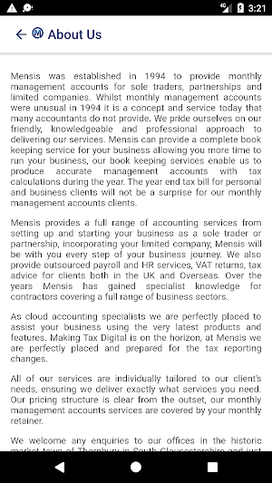 Mensis Accountants Screenshot 1