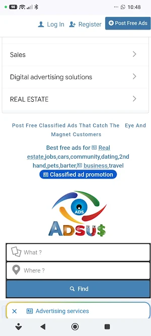 ADSUS.US Free ads posting USA Screenshot 0