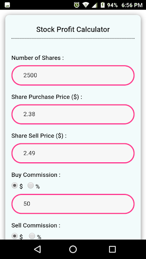 Stock Profit Calculator Screenshot 2