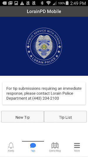 LorainPD Mobile Screenshot 1