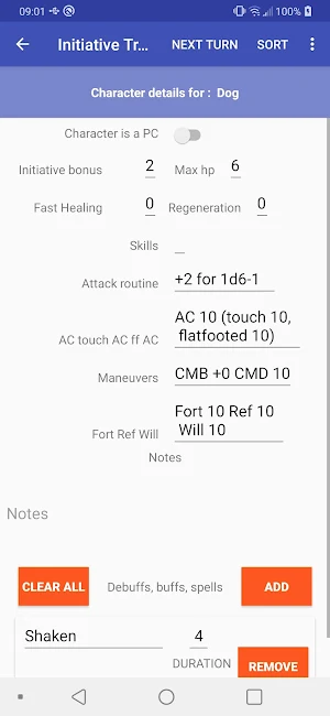 Rekijan's Initiative Tracker Screenshot 2