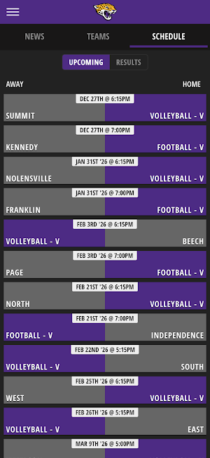 Carrboro Jaguar Athletics Screenshot 2