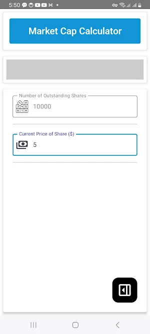 Market Cap Calculator Screenshot 2