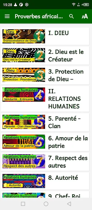 Proverbes d'Afrique en frança. Screenshot 0