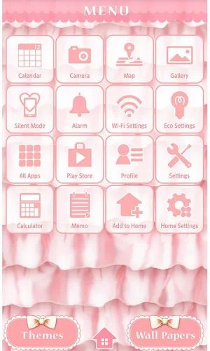 -Sparkly Frills- Theme +HOME Screenshot 2