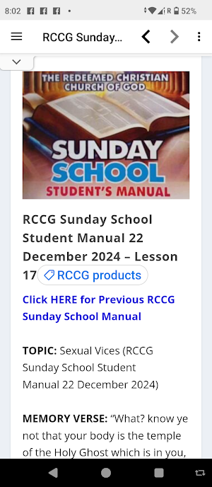 RCCG Sunday School Manual 2025 Screenshot 0