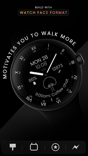 Minimal Black v31 Watch Face Screenshot 3