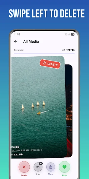 Swipr: Smart Gallery Cleaner Screenshot 2