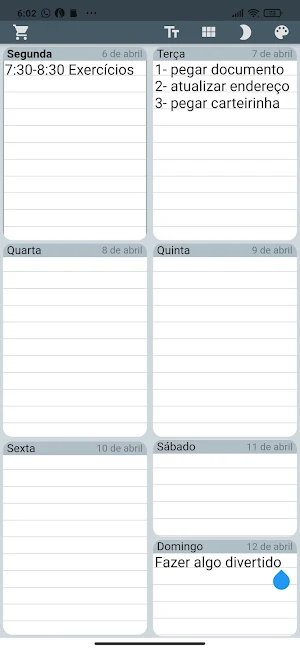 Weekly Planner Screenshot 1