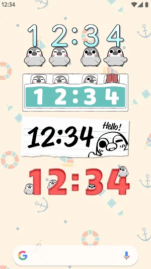 Digital Clock Widget Pesoguin - Penguin Screenshot 2