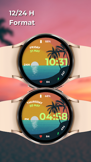 EXD049: Summer Sea Watch Face Screenshot 1